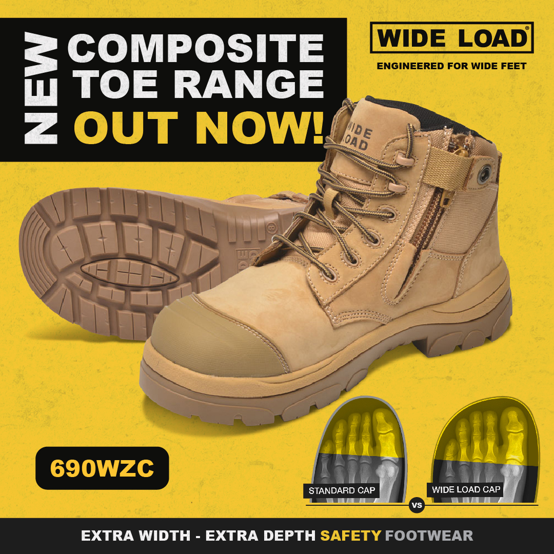 Wide Load 690WZC Wheat 6 Inch Zip Composite Cap Safety Boot